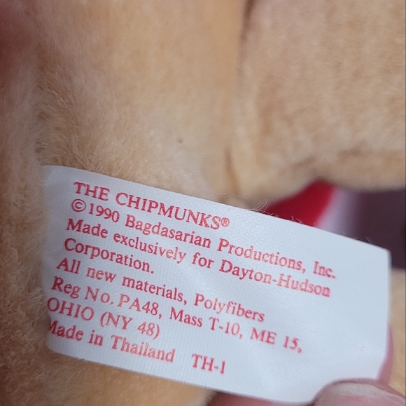 VTG Alvin & The Chipmunks Christmas Alvin 16" Plush Stuffed Toy 1990 - Picture 9 of 10